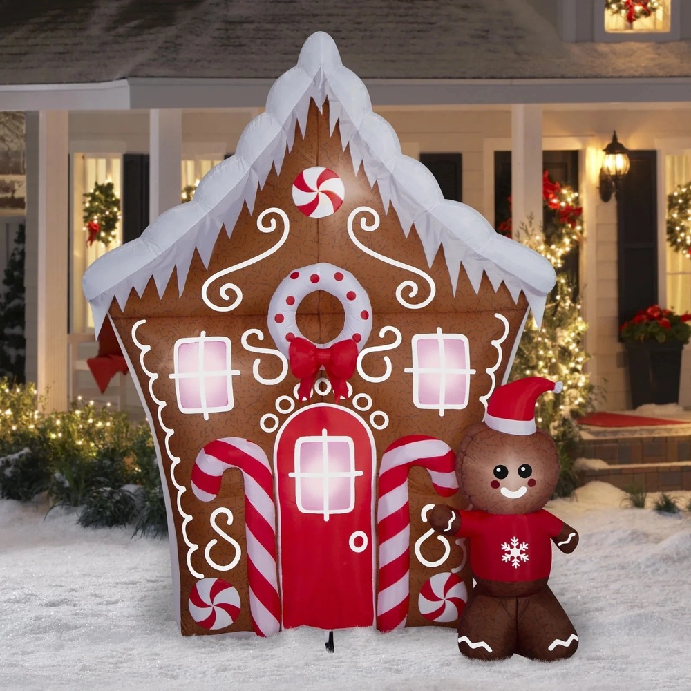 Holiday Time 8.5 FT Gingerbread House Christmas Inflatable Yard Decor NIB